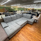 Sofa Couch Wohnlandschaft +Bettfunktion +Stauraum +Kopfstützenverstellung