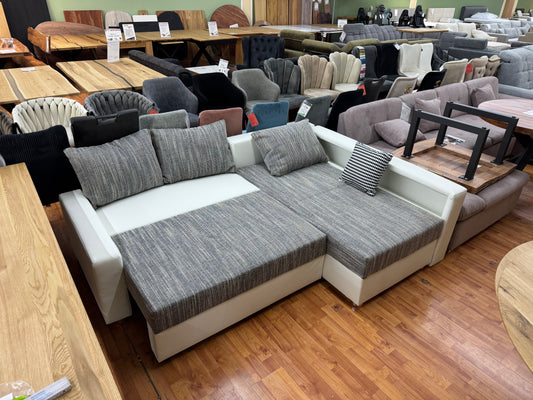 Sofa Couch Wohnlandschaft +Bettfunktion +Stauraum +Kissen