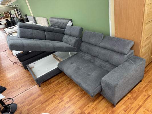 Couch Sofa Wohnlandschaft +Stauraum +elktr. Sitztiefenverstellung +Kopfstützenverstellung +USB-Ladebuchse