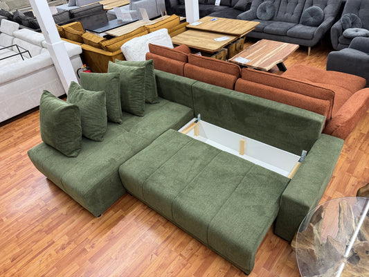 Sofa Couch Wohnlandschaft +Bettfunktion +Stauraum +Kissen