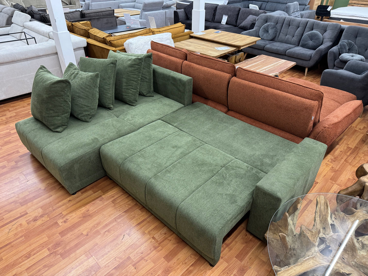 Sofa Couch Wohnlandschaft +Bettfunktion +Stauraum +Kissen
