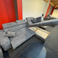 Sofa Couch Wohnlandschaft +Stauraum +Bettfunktion +Kissen +elektr. Sitztiefenverstellung +Kopfstützenverstellung