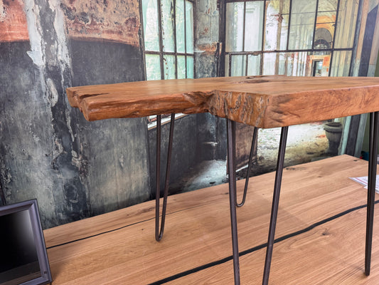 Couchtisch Tisch Beistelltisch +Teak +Vollmassiv +Metallgestell +Einzelstück