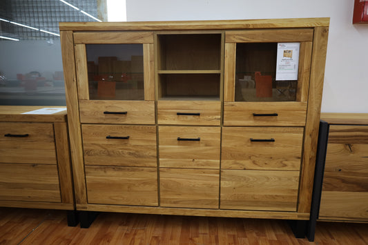 Highboard + Soft-Close + Front Massiv Holz Eiche + großer Stauraum