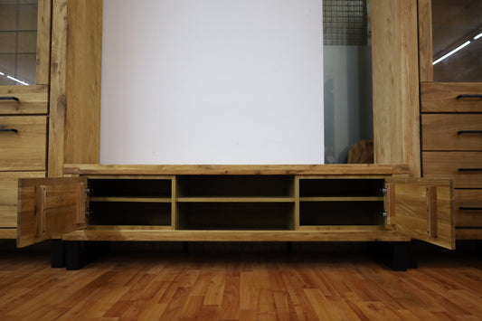 Tv-Kommode + Soft-Close + Front Massiv Holz Eiche +großer Stauraum