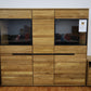 Vitrine + Soft-Close + Front Massiv Holz Eiche + großer Stauraum