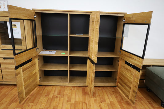 Highboard + Soft-Close + Front Massiv Holz Eiche + Stauraum groß