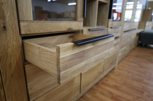 Highboard + Soft-Close + Front Massiv Holz Eiche +Stauraum groß