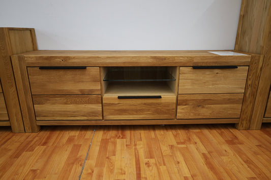 Tv-Kommode + Soft-Close + Front Massiv Holz Eiche + Stauraum groß