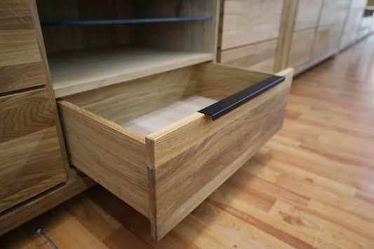 Tv-Kommode + Soft-Close + Front Massiv Holz Eiche + Stauraum groß