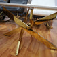Couchtisch +Stern Gestell + Gold und Chrom +Platte Keramik