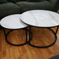 Couchtisch +Gestell Gold und Schwarz +Platte Keramik +2er Set