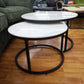 Couchtisch +Gestell Gold und Schwarz +Platte Keramik +2er Set