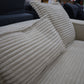 Sofa Couch Wohnlandschaft Big Sofa + Cord Stoff breite Streifen + Kissen