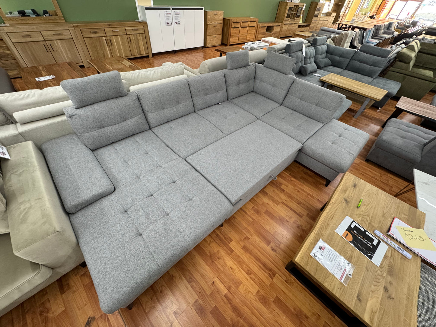 Sofa Couch Wohnlandschaft +Bettfunktion +Stauraum +Kopfkissen