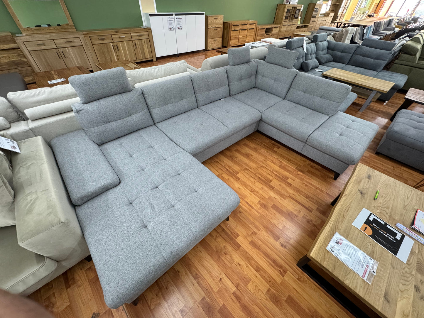 Sofa Couch Wohnlandschaft +Bettfunktion +Stauraum +Kopfkissen