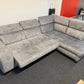 Sofa Couch Wohnlandschaft +Kopfstützenverstellung +elektr. Sitztiefenverstellung +Stauraum