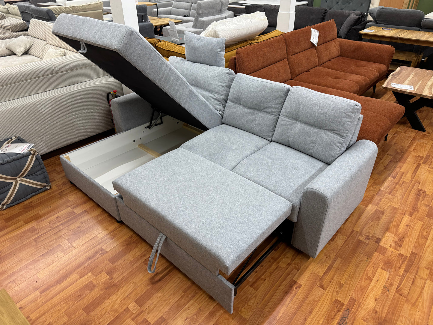 Couch Sofa Wohnlandschaft +Bettfunktion +Stauraum +Kopfkissen