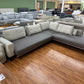 Sofa Couch Wohnlandschaft +Kunstleder +elektr. Sitztiefenverstellung