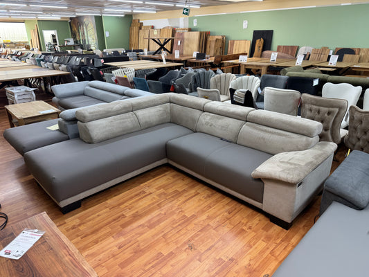 Sofa Couch Wohnlandschaft +elektr. Sitztiefenverstellung +Kopfstützenverstellung +Cord