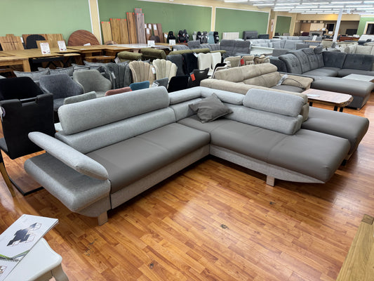 Sofa Couch Wohnlandschaft +Bettfunktion +Kopfstützenverstellung +Armlehnenverstellung