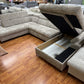 Wohnlandschaft Couch Sofa +Teddycord +Bettfunktion +Stauraum +Kopfstützenverstellung +Armlehnenverstellung