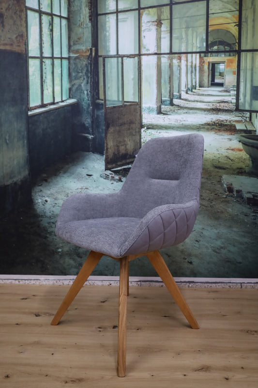 Stuhl Esszimmer + 180° drehbar + Rückdrehfunktion + Massivholz Gestell