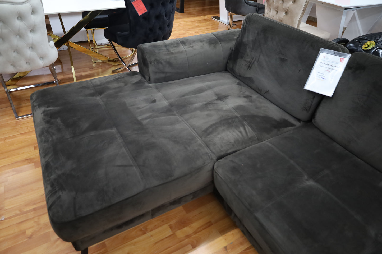 Sofa Couch Wohnlandschaft + Sitztiefe verstellbar