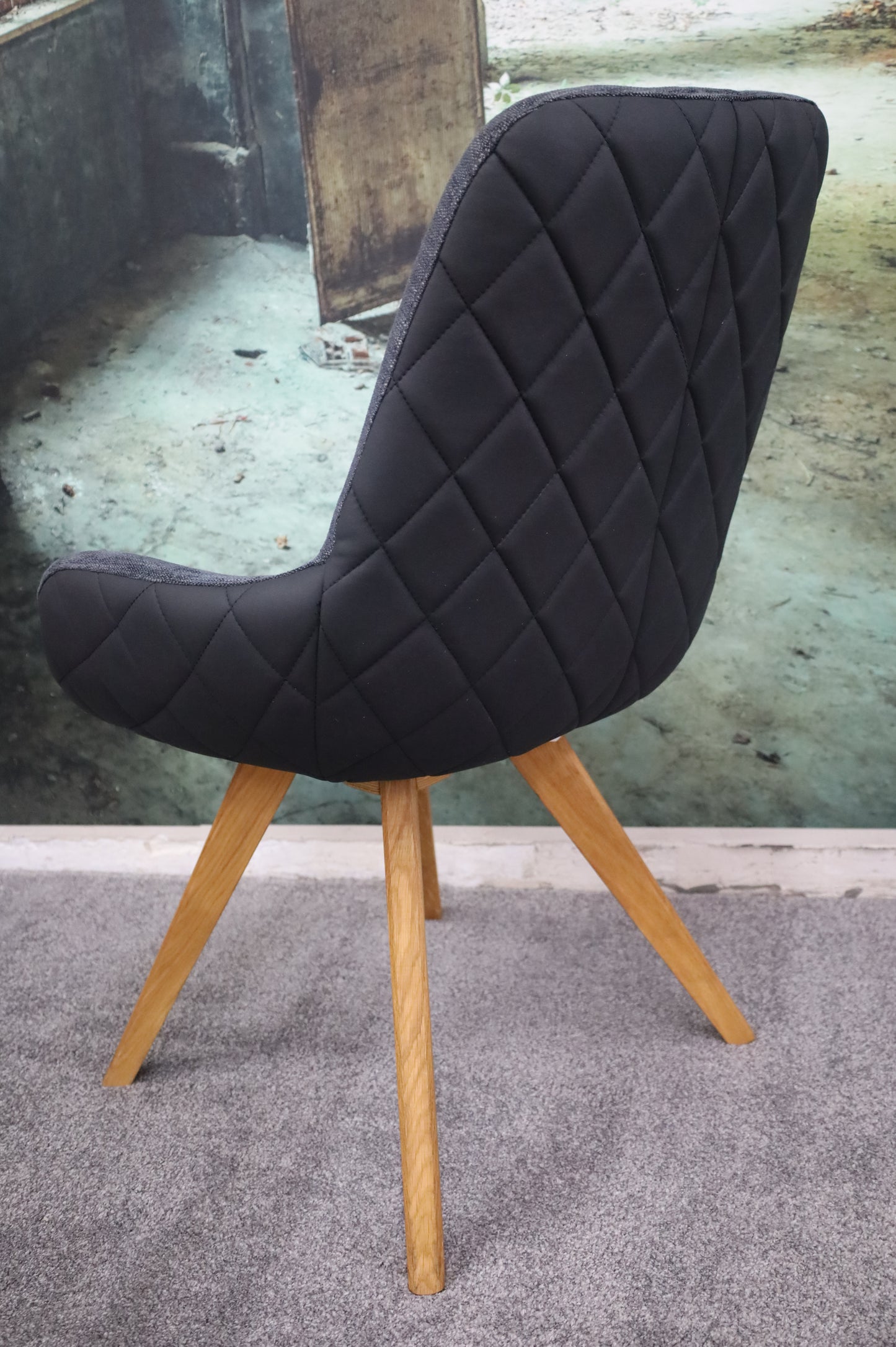 Stuhl Esszimmer + 180° drehbar + Rückdrehfunktion + Massivholz Gestell