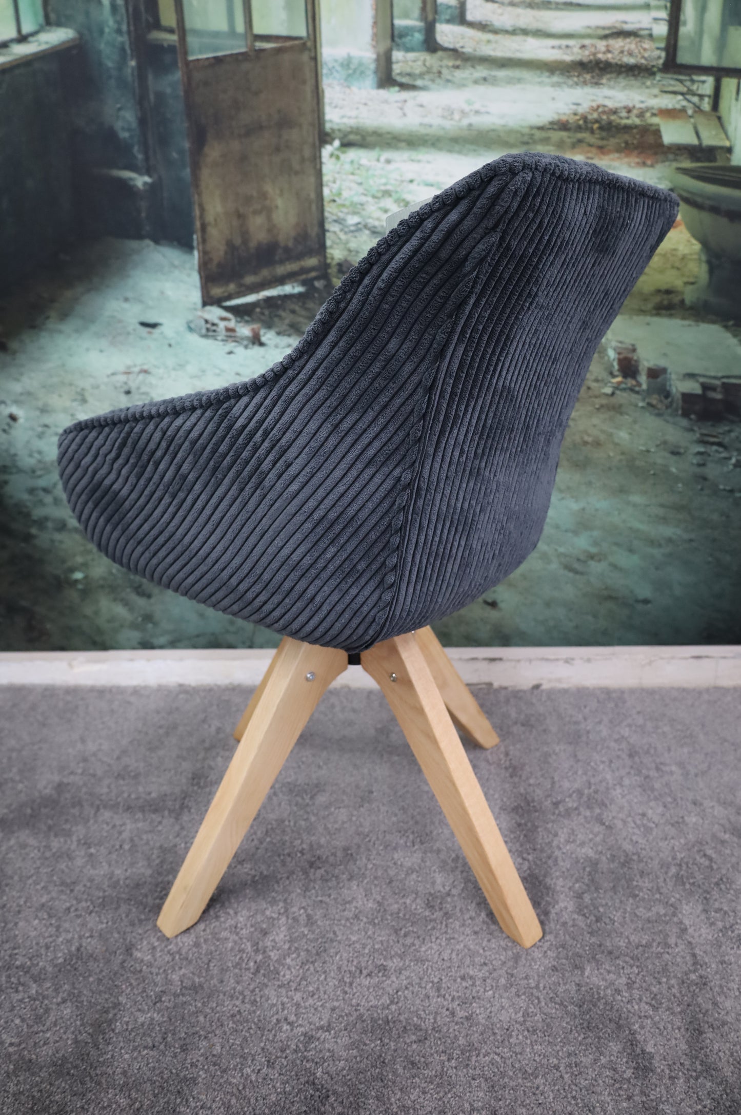 Esszimmerstuhl Stuhl +360° drehbar +Armlehne +Cordstoff