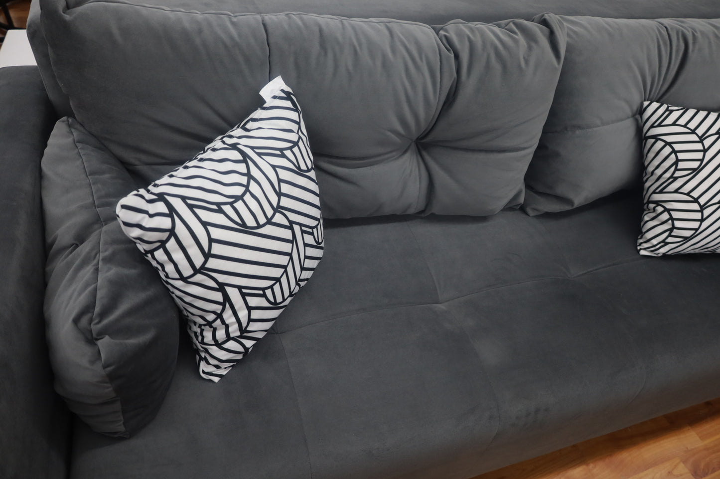 Sofa Couch Wohnlandschaft Schlafsofa +Bettfunktion +Stauraum +Kissen
