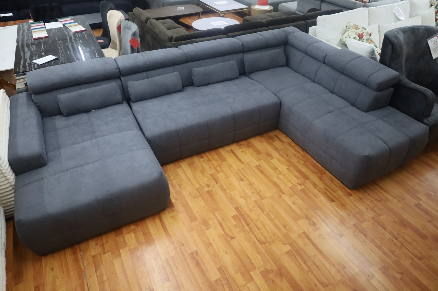 Sofa Couch Wohnlandschaft +Sitztiefe verstellbar +Kopfteile verstellbar