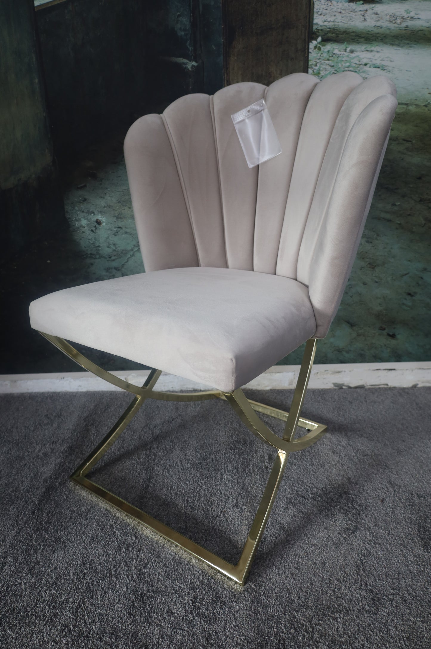 Esszimmerstuhl Stuhl +Samtstoff +Gestell Gold oder Chrom +2 Farben