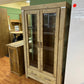 Doppelvitrine Akazie +Massivholz +Glastüren +Glasseitenwände +Schubkasten +Neu auf Lager