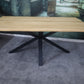 Esszimmertisch Tisch +Baumkante +Wildeiche +Metallgestell