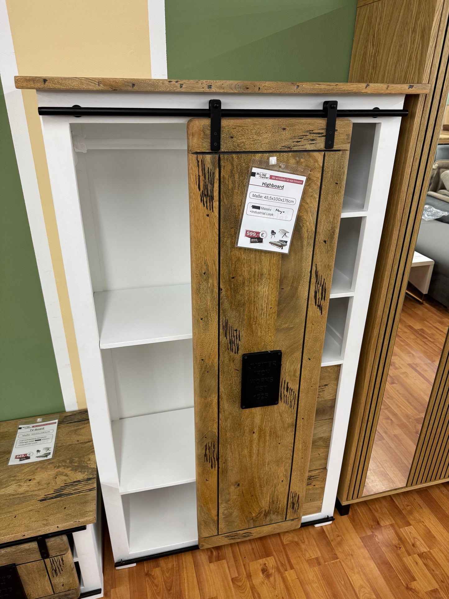 Highboard Kommode +Mango Massiv +Industrial Look +verschiedene Varianten