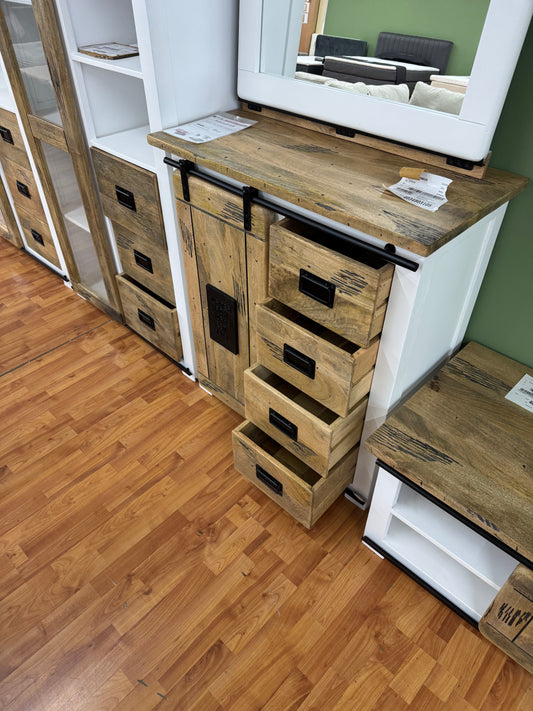 Schuhschrank Kommode +Mango Massiv +Industrial Look +verschiedene Varianten