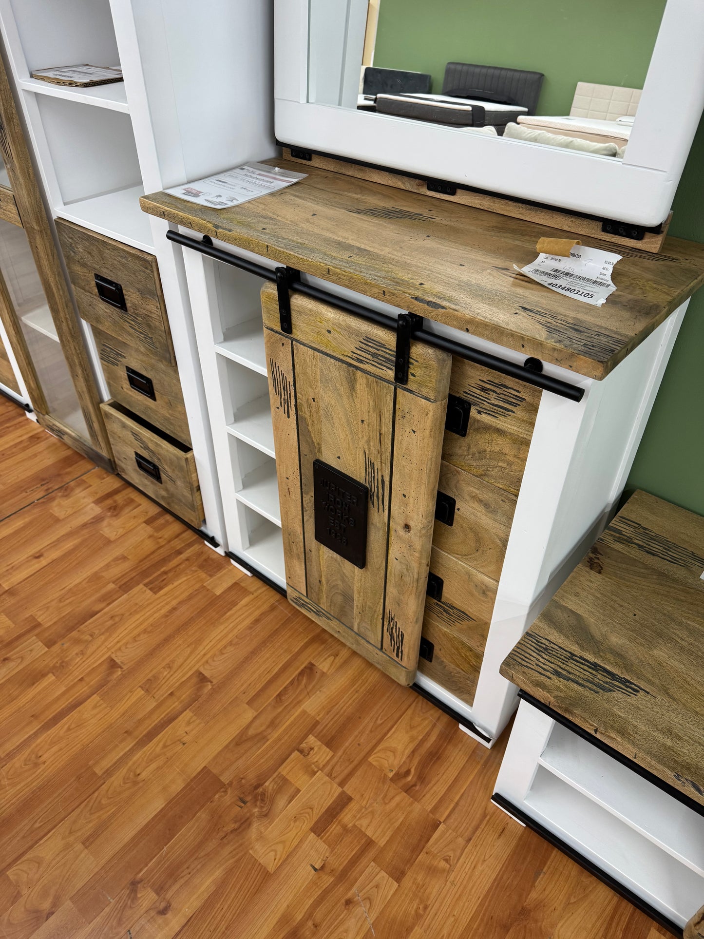 Schuhschrank Kommode +Mango Massiv +Industrial Look +verschiedene Varianten