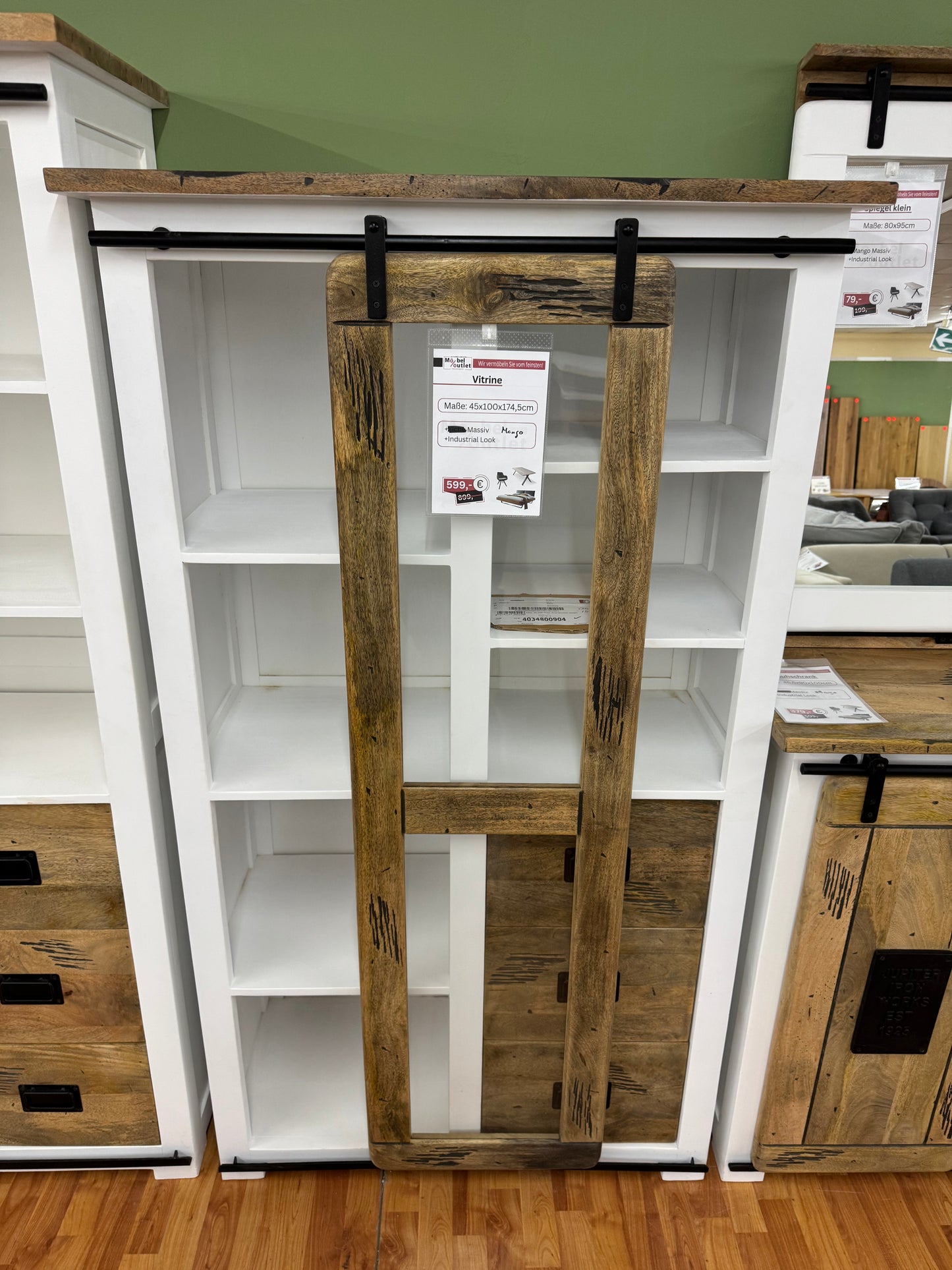 Vitrine Kommode +Mango Massiv +Industrial Look +verschiedene Varianten