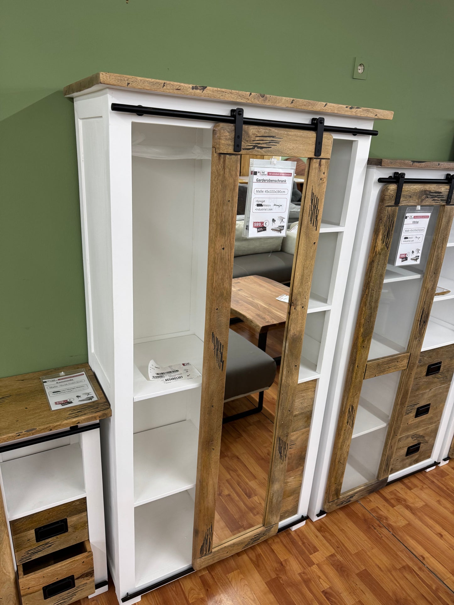 Garderobenschrank Kommode +Mango Massiv  +Industrial Look +verschiedene Varianten