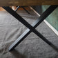 Esstisch Tisch Eiche +Baumkante +X-Gestell +Massivholz