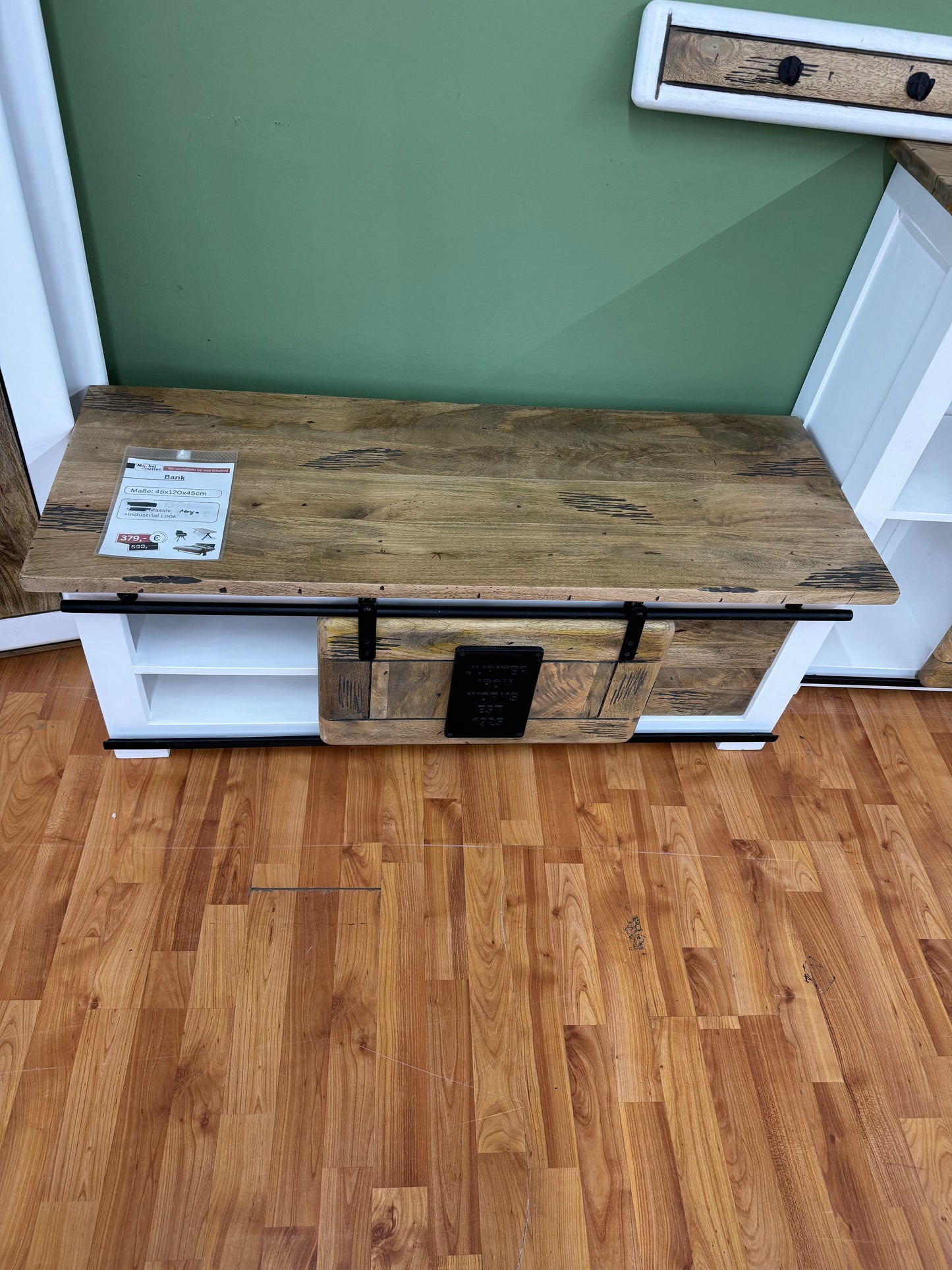 Bank TV-Board Kommode +Mango Massiv  +Industrial Look +verschiedene Varianten