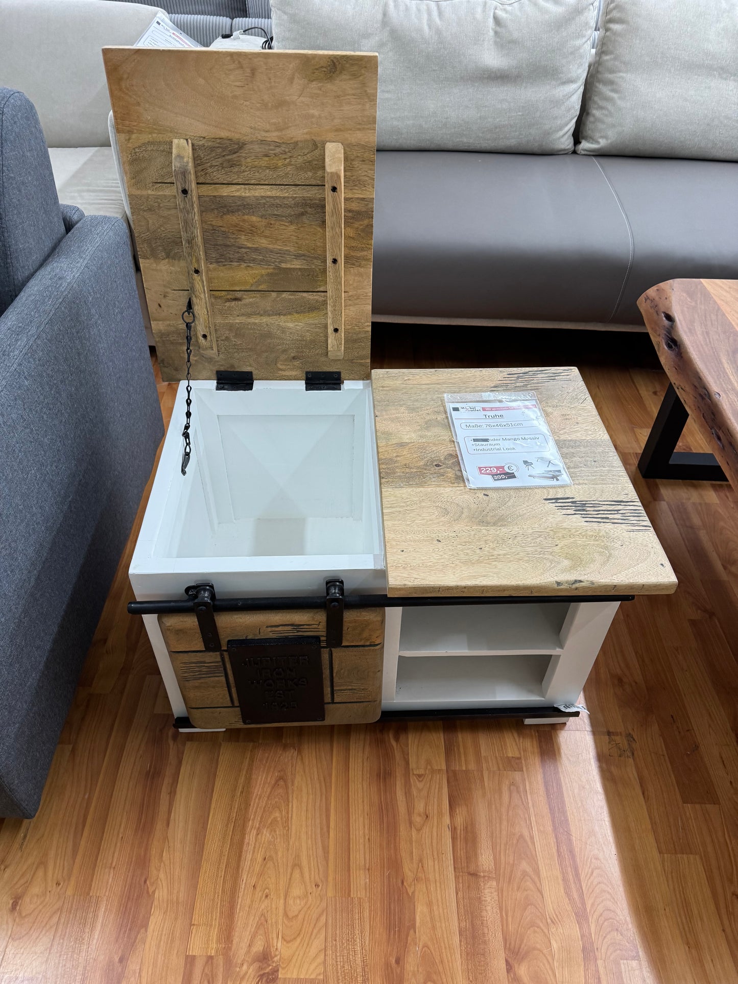 Truhe Couchtisch Kommode +Mango Massiv +Industrial Look +verschiedene Varianten