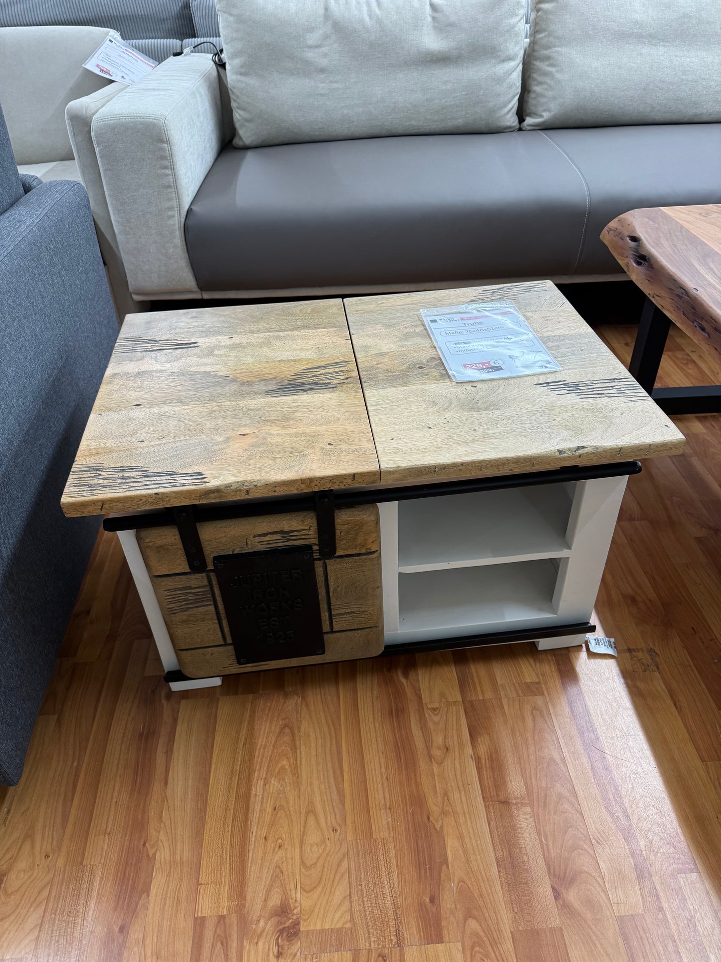 Truhe Couchtisch Kommode +Mango Massiv +Industrial Look +verschiedene Varianten