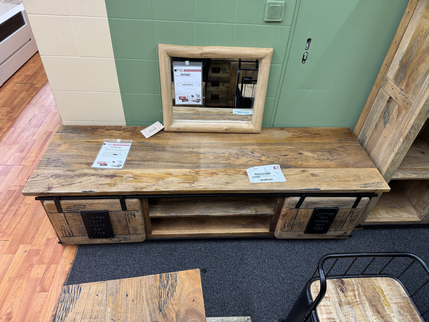 Tv-Board Kommode +Mango Massiv +Industrial Look+verschiedene Varianten