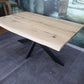 Esstisch Tisch +Vollmassivholz 4cm +Baumkante+Spidergestell