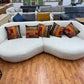 BIG Sofa Couch Wohnlandschaft +Wolle-Stoff +Kissen