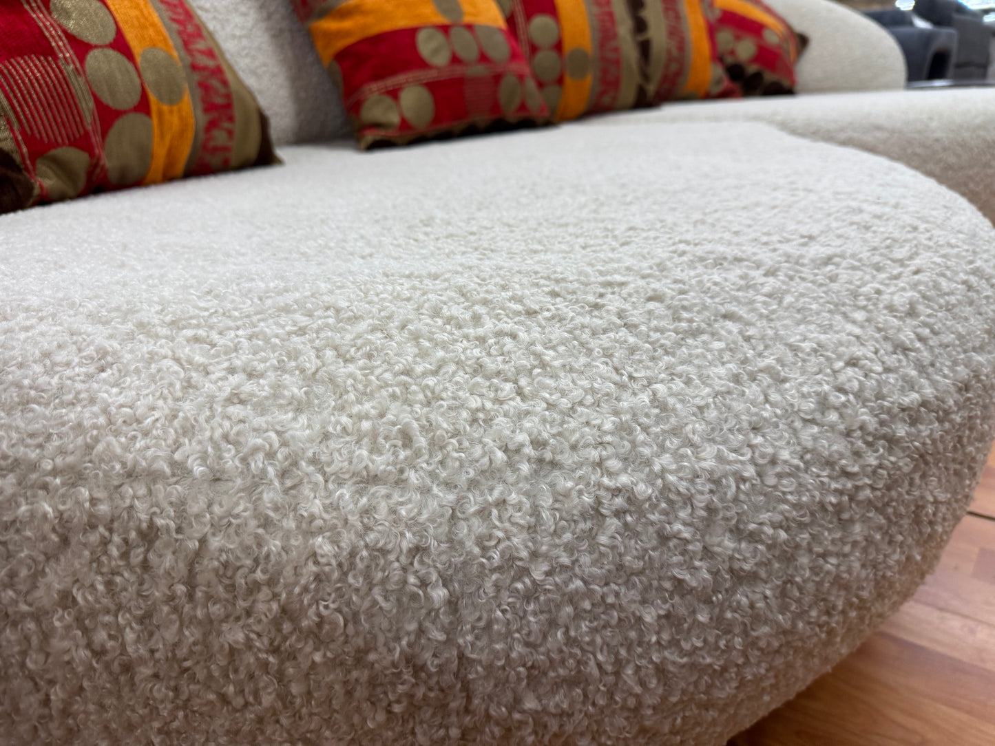 BIG Sofa Couch Wohnlandschaft +Wolle-Stoff +Kissen