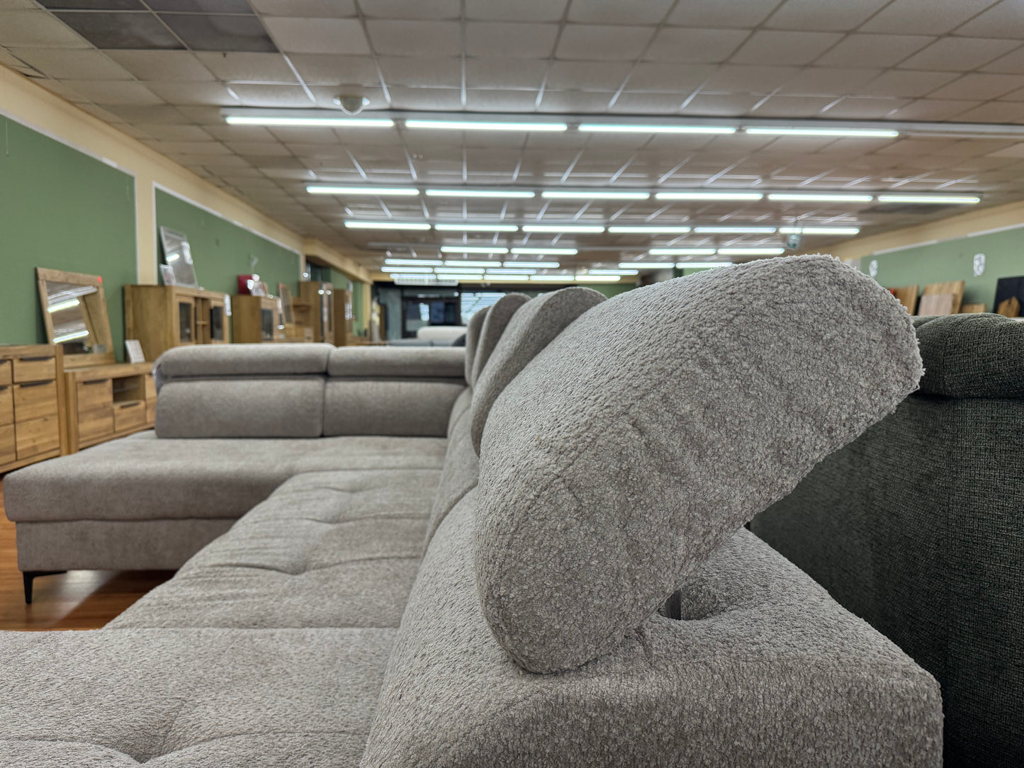 Wohnlandschaft Sofa Couch +Bettfunktion +Stauraum +Kopftteilverstellung