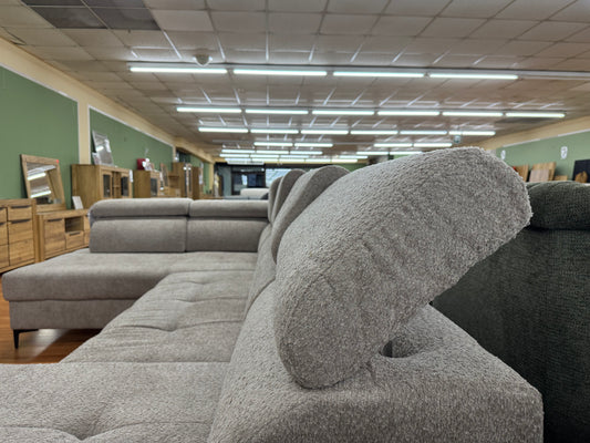 Wohnlandschaft Sofa Couch +Bettfunktion +Stauraum +Kopftteilverstellung